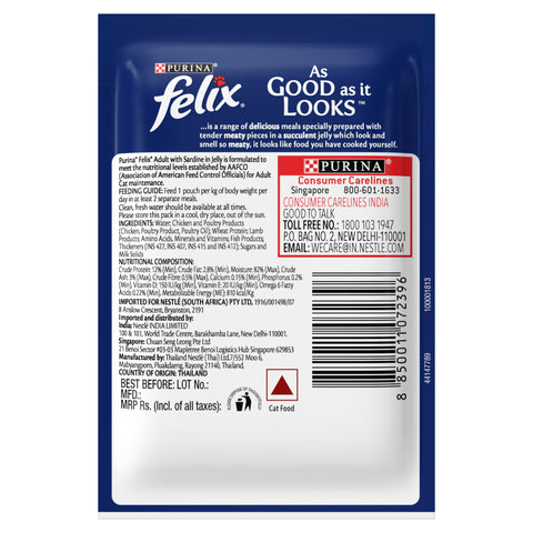 PURINA® FELIX® Adult with Sardine in jelly pouch 85g