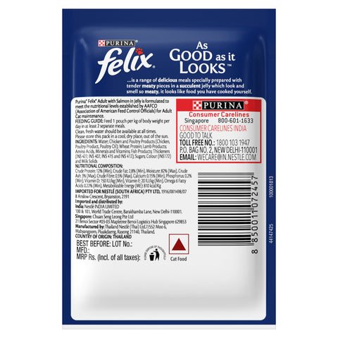 PURINA® FELIX® Adult with Salmon in jelly pouch 85g