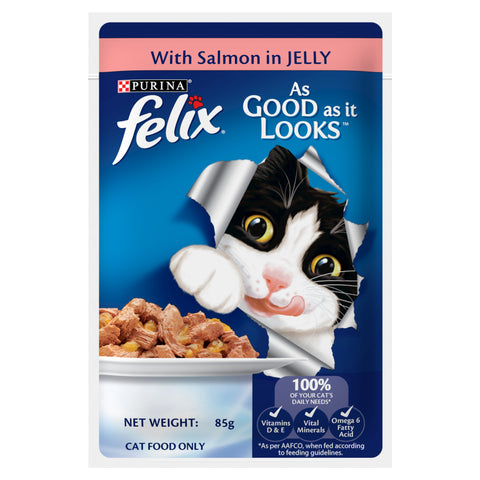 PURINA® FELIX® Adult with Salmon in jelly pouch 85g