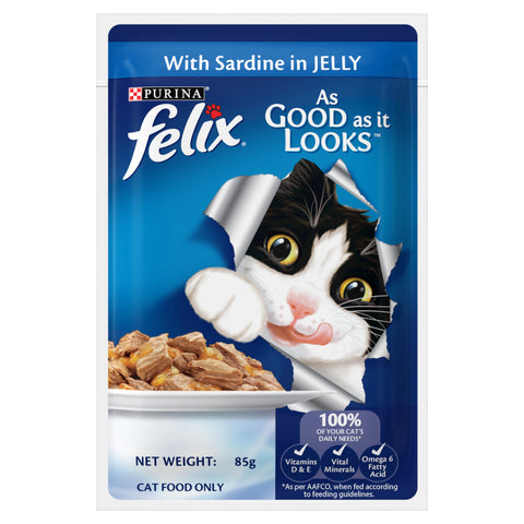 PURINA® FELIX® Adult with Sardine in jelly pouch 85g