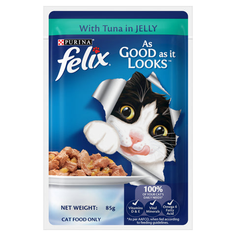 PURINA® FELIX® Adult with Tuna in jelly pouch 85g