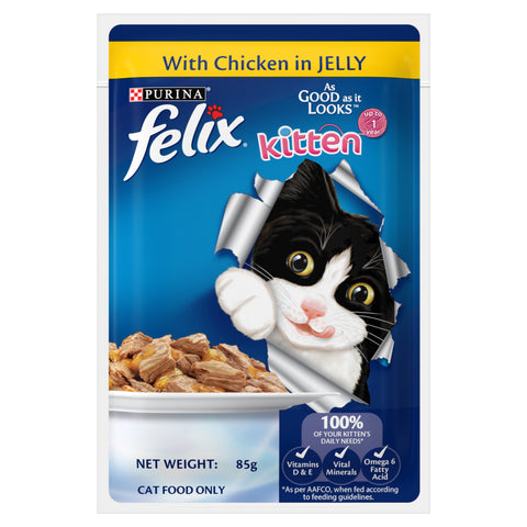 PURINA® FELIX® Adult with Chicken in jelly pouch 85g