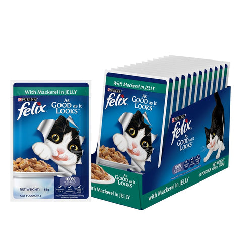 PURINA® FELIX® Adult with Mackerel in jelly pouch 85g