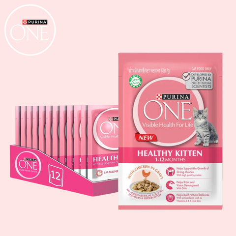 PURINA ONE® Healthy Kitten with Chicken in gravy pouch 70g