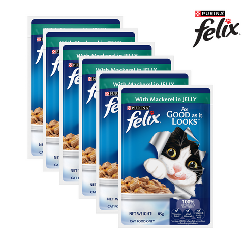 PURINA® FELIX® Adult with Mackerel in jelly pouch 85g