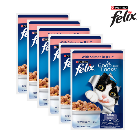 PURINA® FELIX® Adult with Salmon in jelly pouch 85g