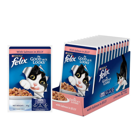 PURINA® FELIX® Adult with Salmon in jelly pouch 85g